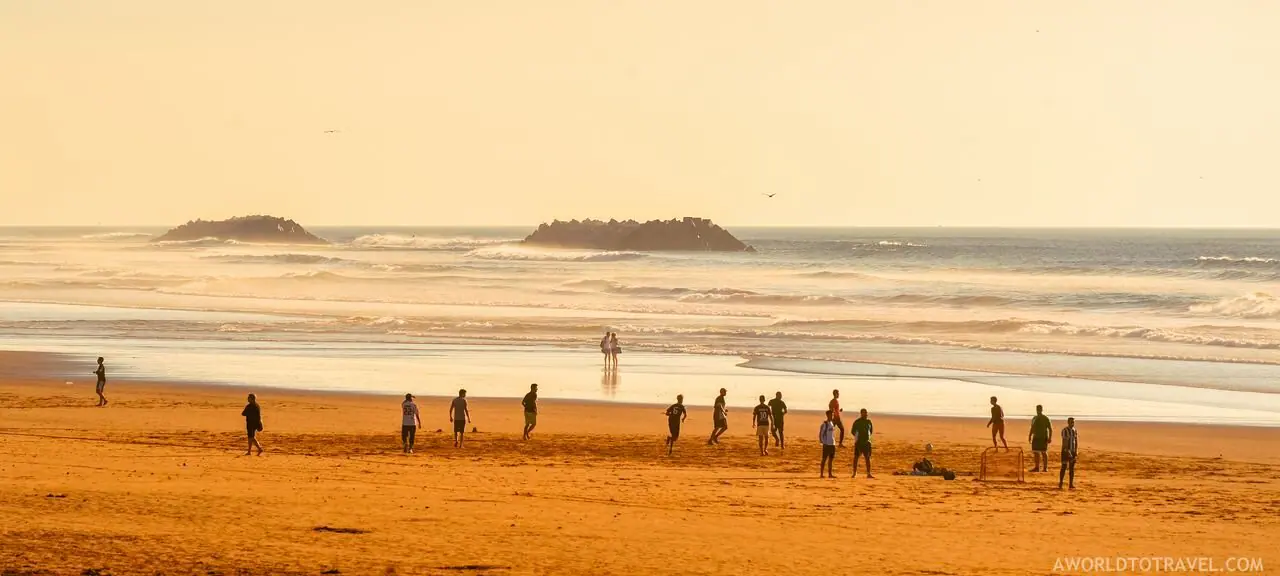 Agadir beach promenade at the start of a five-day tour to Marrakech