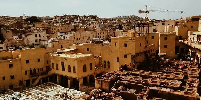 Fes tanneries at the end of a seven-day tour from Errachidia
