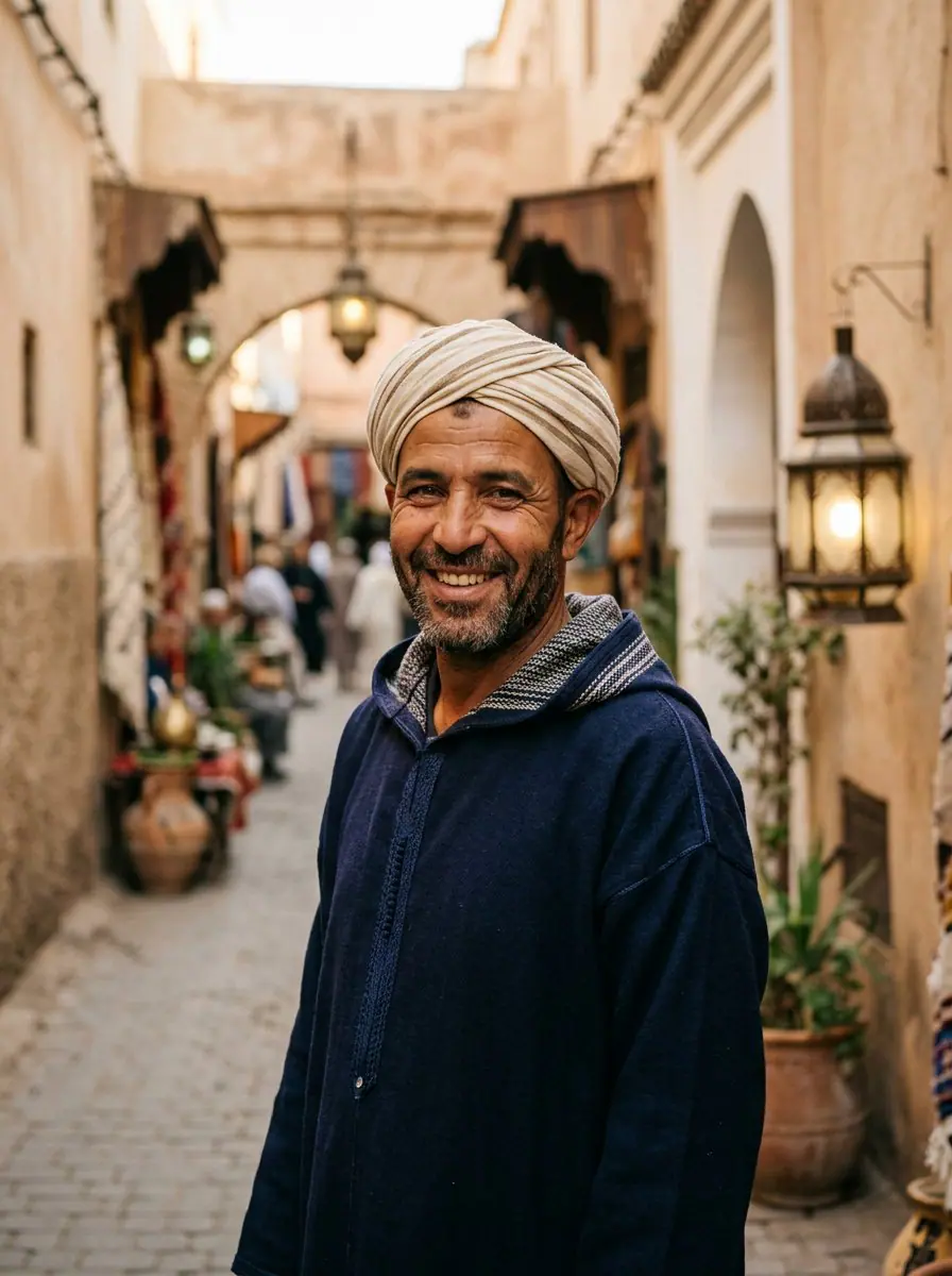 Local Moroccan travel host in traditional attire